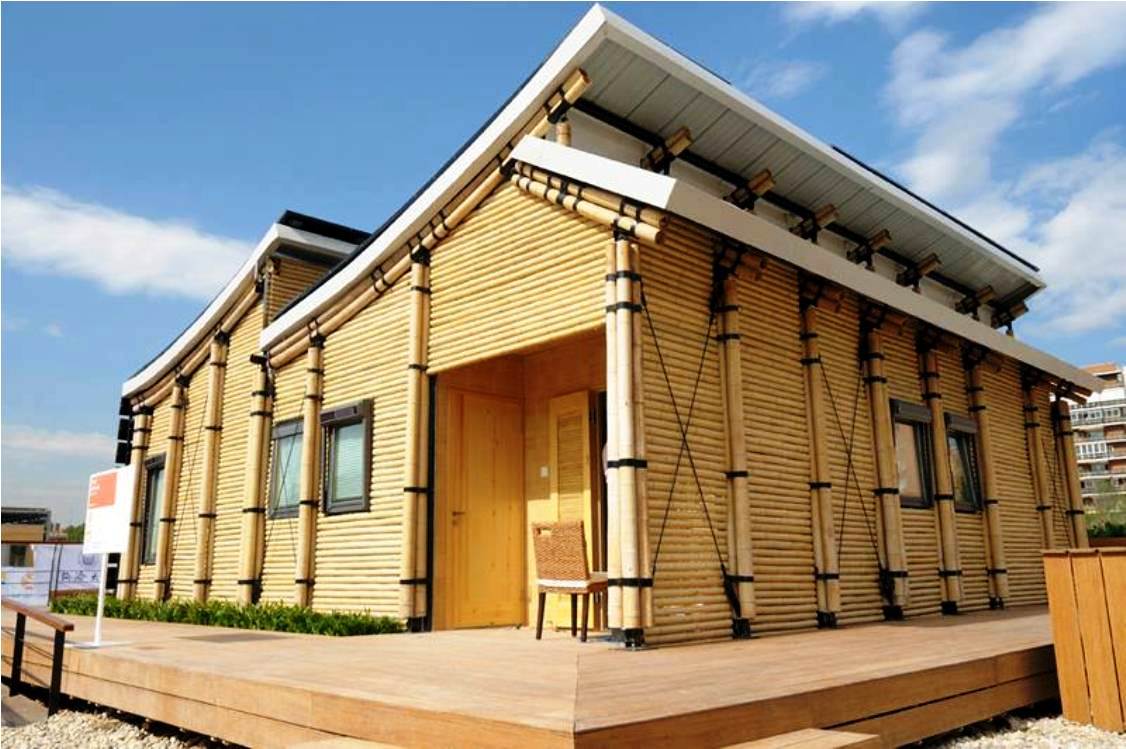 desain rumah bambu modern